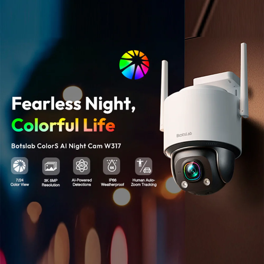 Imagem 3 de 5 do produto Botslab Câmera Segurança Externa Wi-fi Pan Tilt W317