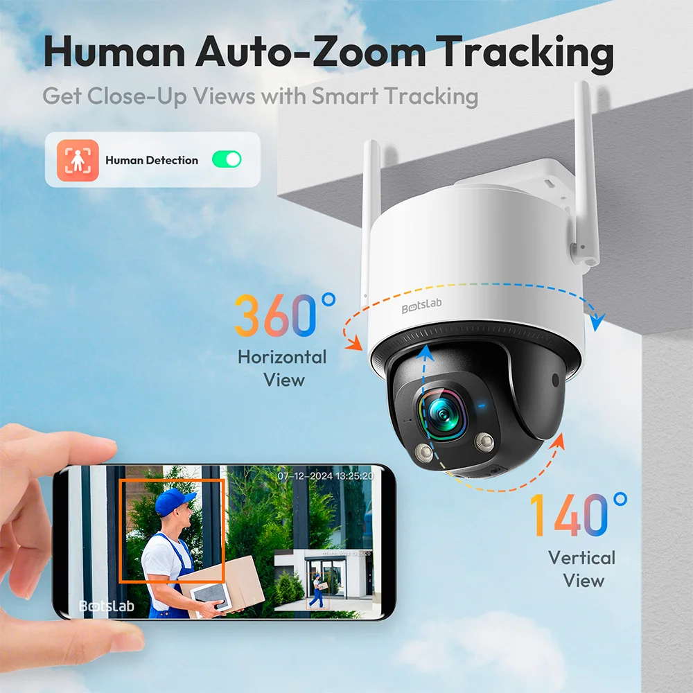 Imagem 4 de 5 do produto Botslab Câmera Segurança Externa Wi-fi Pan Tilt W317