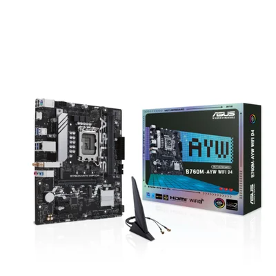 Placa Mãe Asus B760m-ayw Wifi D4, Intel LGA  1700, Matx, Wf/blt, Ddr4 - B760m-ayw Wifi D4