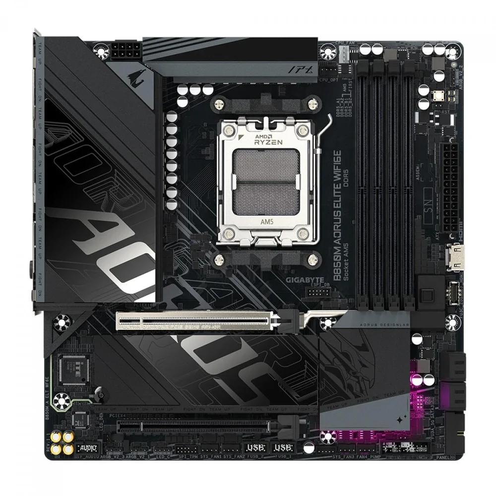 Imagem 4 de 5 do produto Placa Mãe Gigabyte B850m Aorus Elite Wifi6e, Chipset B850, Amd Am5, Matx, Ddr5