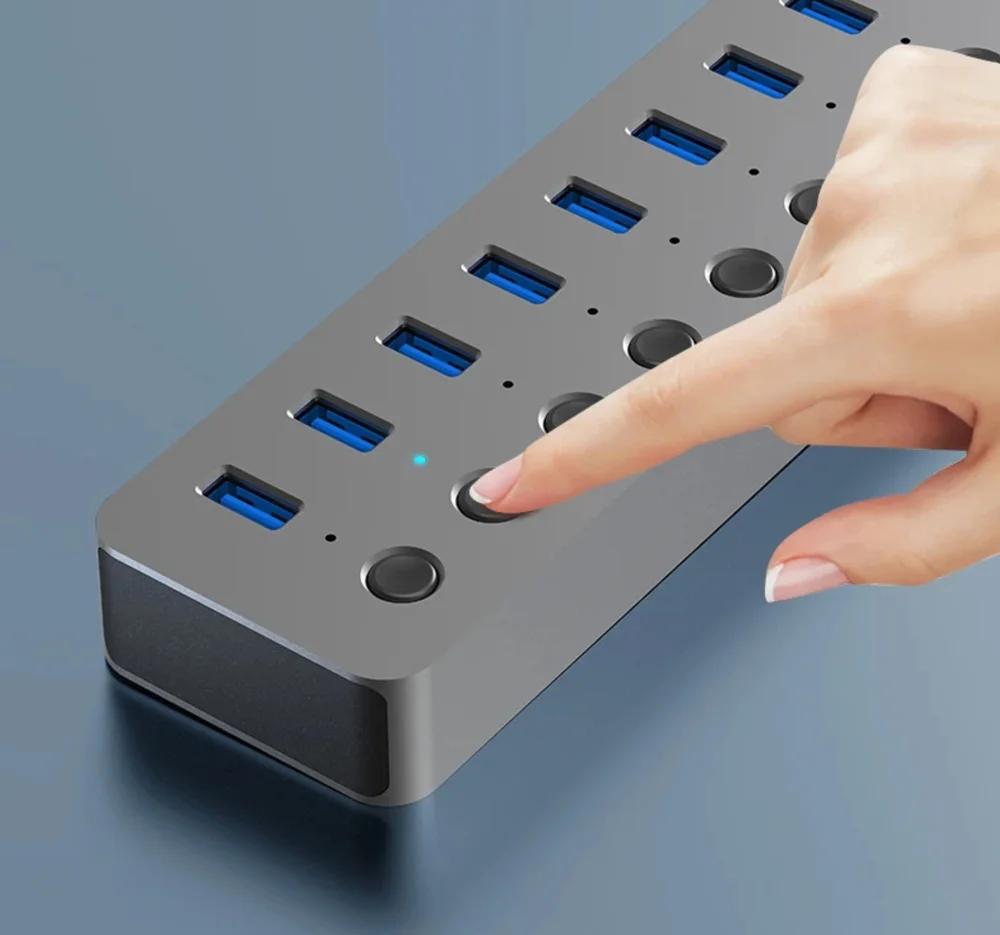 Imagem 2 de 2 do produto Hub 7 Portas Usb 3.0 Com Switches Individuais - Preto