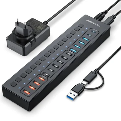 Hub Com Carregamento Usb-a/usb-c 3.0 16 Portas