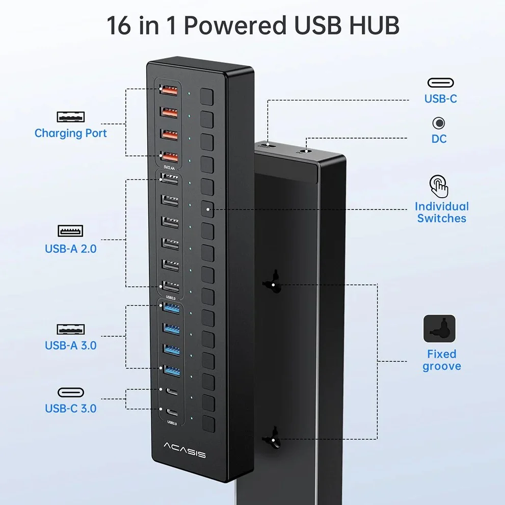 Imagem 4 de 5 do produto Hub Com Carregamento Usb-a/usb-c 3.0 16 Portas