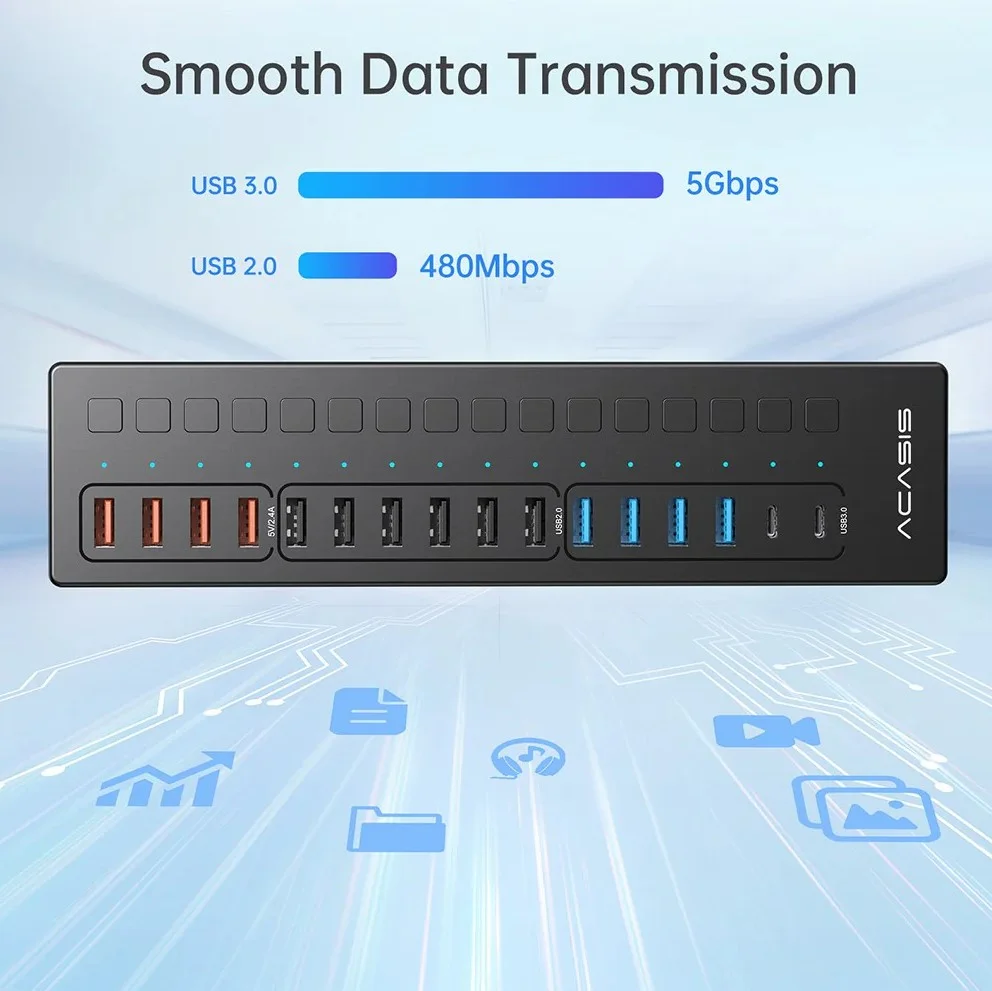 Imagem 5 de 5 do produto Hub Com Carregamento Usb-a/usb-c 3.0 16 Portas