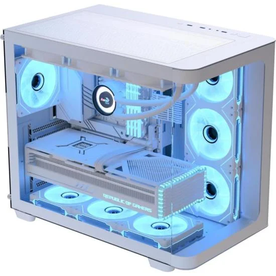 Imagem 4 de 5 do produto Gabinete Gamer Aerocool Atx P500c Branco Lateral Vidro