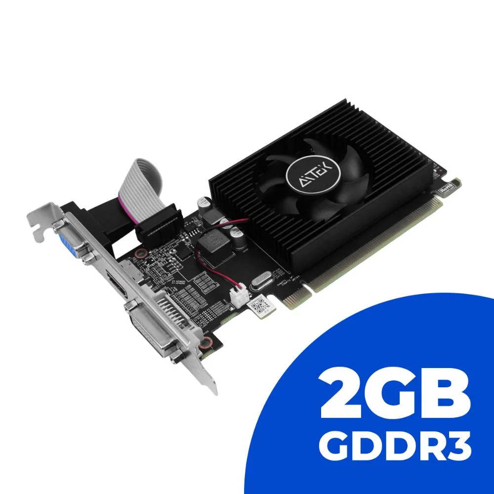 Imagem 4 de 5 do produto Placa De Vídeo GDDR3 2gb PCi Express 2.0 16x, Clock 625mhz, HDMI Dvi Vga, Ideal Para Upgrades