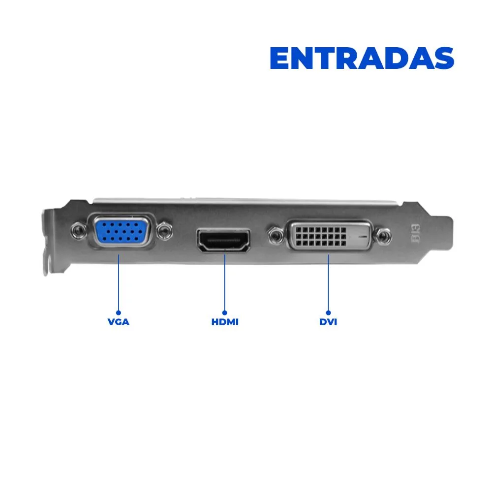 Imagem 5 de 5 do produto Placa De Vídeo GDDR3 2gb PCi Express 2.0 16x, Clock 625mhz, HDMI Dvi Vga, Ideal Para Upgrades