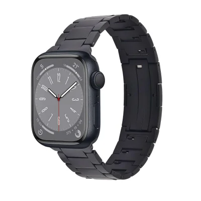 Pulseira De Titanium Click Para Apple Watch 42/44/45/46/49mm,   Iplace, Preta