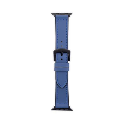 Pulseira Apple Watch 42/44/45/46/49 Mm, Couro,   Iplace, Azul Marinho