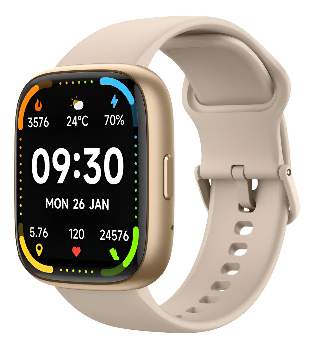 Smartwatch Pulse A Prova D' Água Bateria De Longa Duração - Cor Dourado