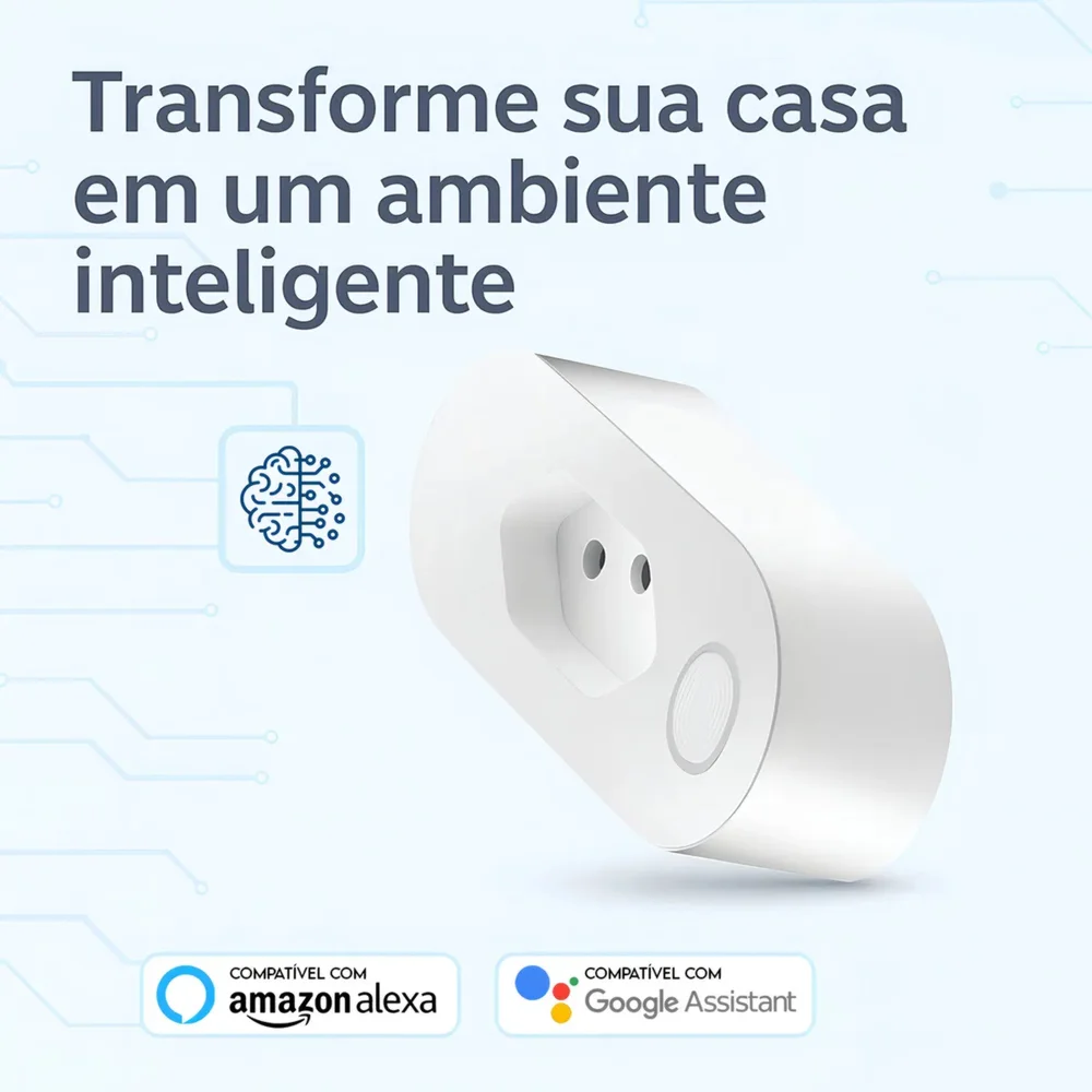 Imagem 3 de 5 do produto Tomada Inteligente Wi Fi Bivolt Smart Plug Com Monitor De Consumo Automação Residencial 16a