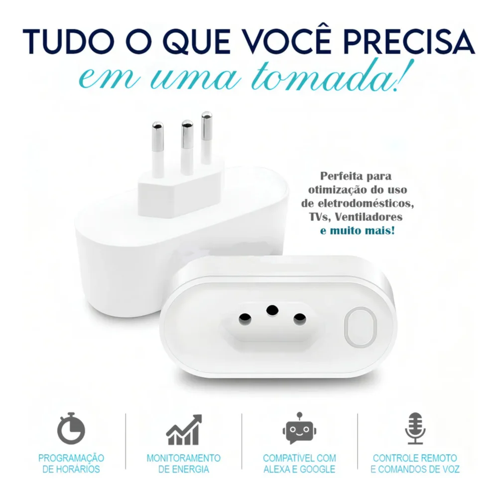 Imagem 5 de 5 do produto Tomada Inteligente Wi Fi Bivolt Smart Plug Com Monitor De Consumo Automação Residencial 16a