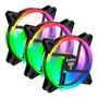 Kit 3 Cooler Fans RGB Noto 4pin Molex Rainbow Ventoinhas Clanm Gamer 3