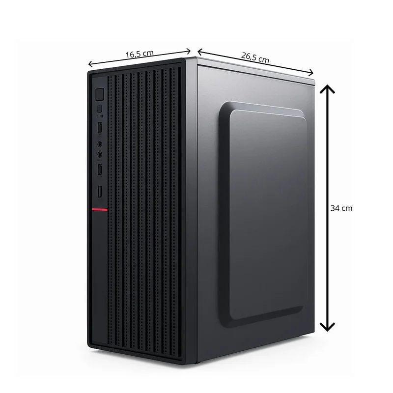 Imagem 3 de 5 do produto Gabinete Office Snaker S/fan S/fonte Micro-atx/mini-itx Usb Preto - Sk2512