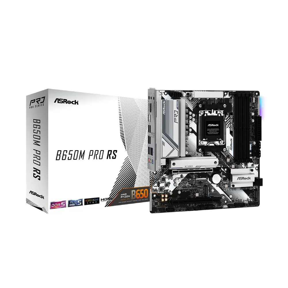 Placa Mãe Asrock B650m Pro Rs Am5 4xDDR5 Chipset Amd B650 Matx