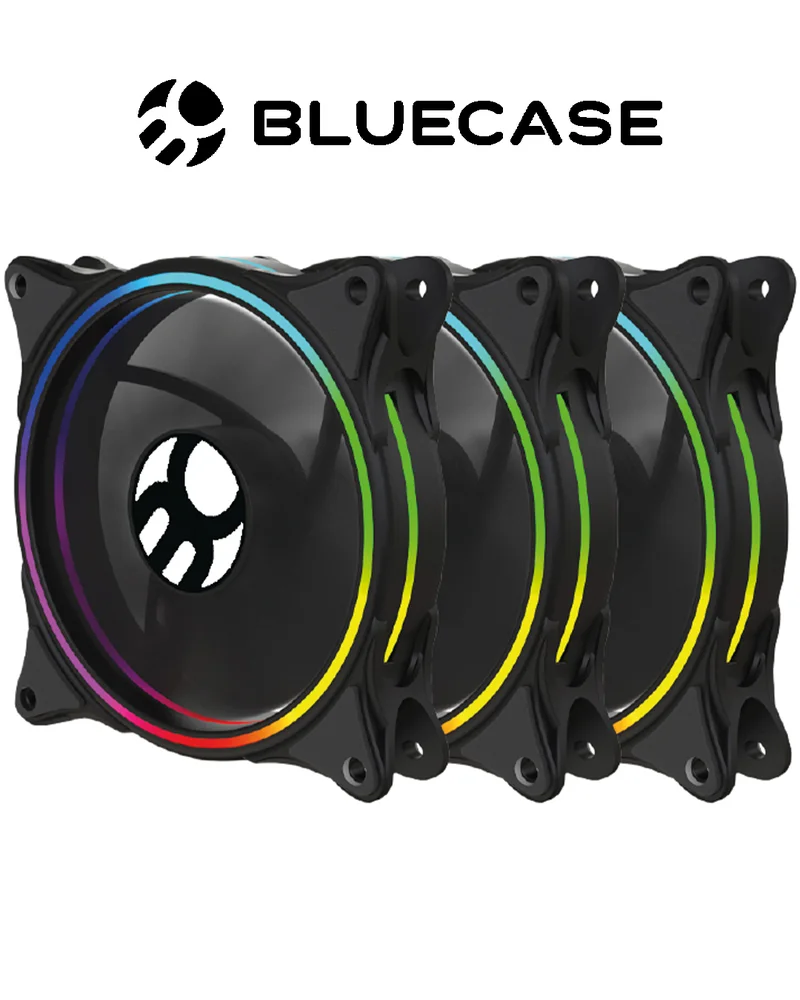 Cooler 120mm Kit Com 3 Unidades ARGB Controlavel K06aRGB LED Bluecase 8