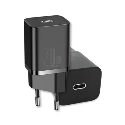 Kit Carregador Turbo Pd 20w Super Si + Cabo Tipo-c Para Lightning - Preto - Baseus