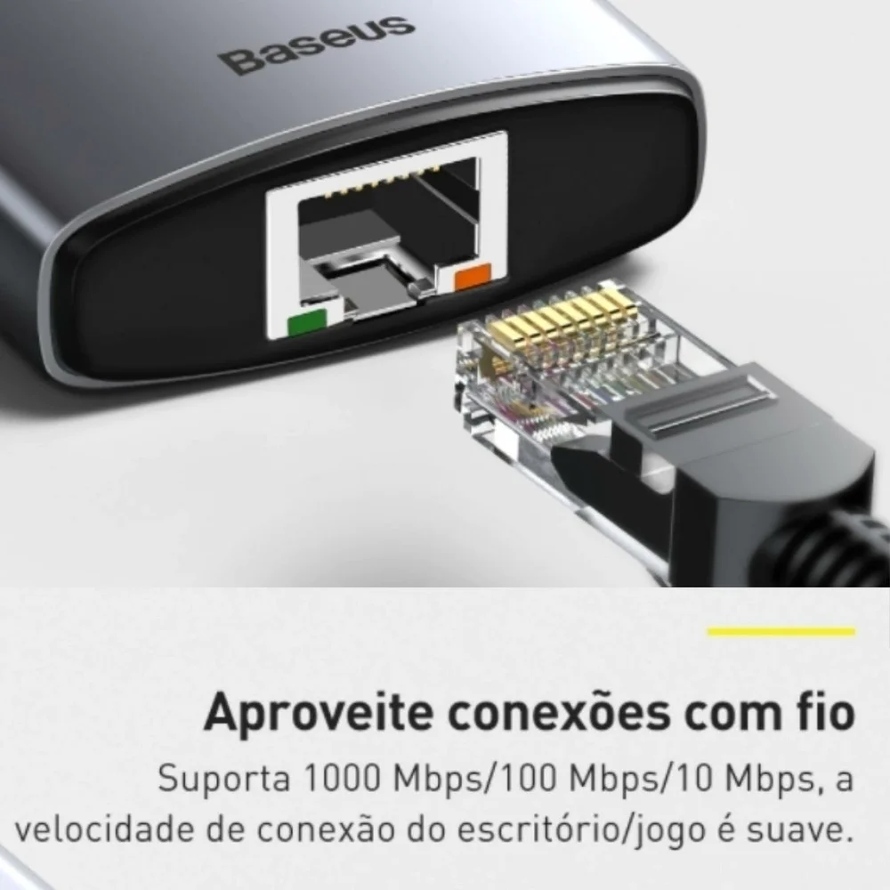 Imagem 2 de 5 do produto Hub Usb-c Baseus 8 Em 1 Dockstation Hdmi 4k Usb 3.0 Sd 100w