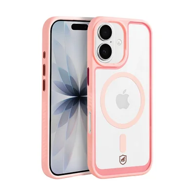 Capa Para Iphone 17 - Magsafe Wave Transparente - Rosa - Gshield