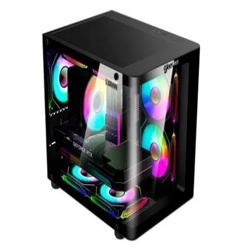 Gabinete Gamer Night Rodan | Vidro Curvo - Aquário - Clanm (sem Fans)