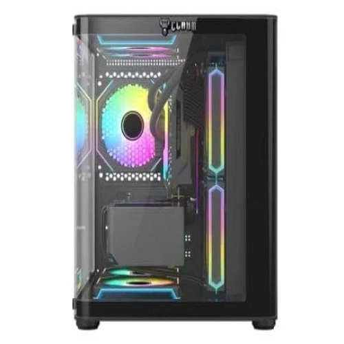 Imagem 2 de 4 do produto Gabinete Gamer Night Rodan | Vidro Curvo - Aquário - Clanm (sem Fans)