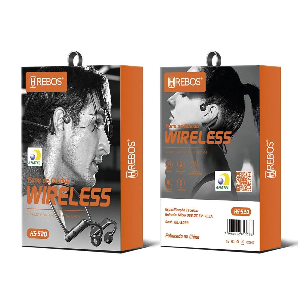 Imagem 2 de 5 do produto Fone De Ouvido Esportivo Sem Fio Hrebos Hs-520