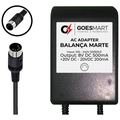 Fonte Carregador Para Balança Marte 8v 20v -20v Asf11 Al/as