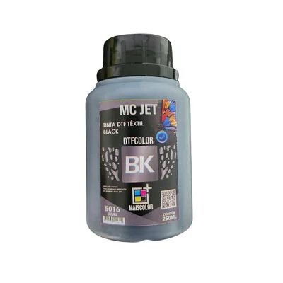 Tinta Dtf Textil Mcjet Black 250ml Para Impressoras E Plotter Dtf