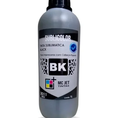 Tinta Sublimática Mc Jet Sublicolor Para Cabeça Epson 1l  Black