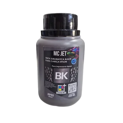 Tinta Sublimática Mc Jet Sublicolor Black 250ml  Para Cabeça Epson