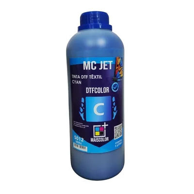 Tinta Dtf Textil Mcjet Cyan 1litro Para Impressoras E Plotter Dtf