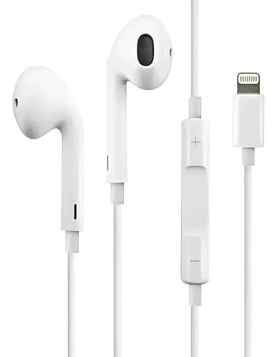 Fone De Ouvido Com Fio Branco Estereo Microfone Controle De Volume P2 Iphone