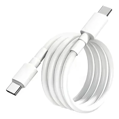 Cabo 2m Turbo 60w Duplo Usb-c Para Iphone 15 16 17 E Android Branco