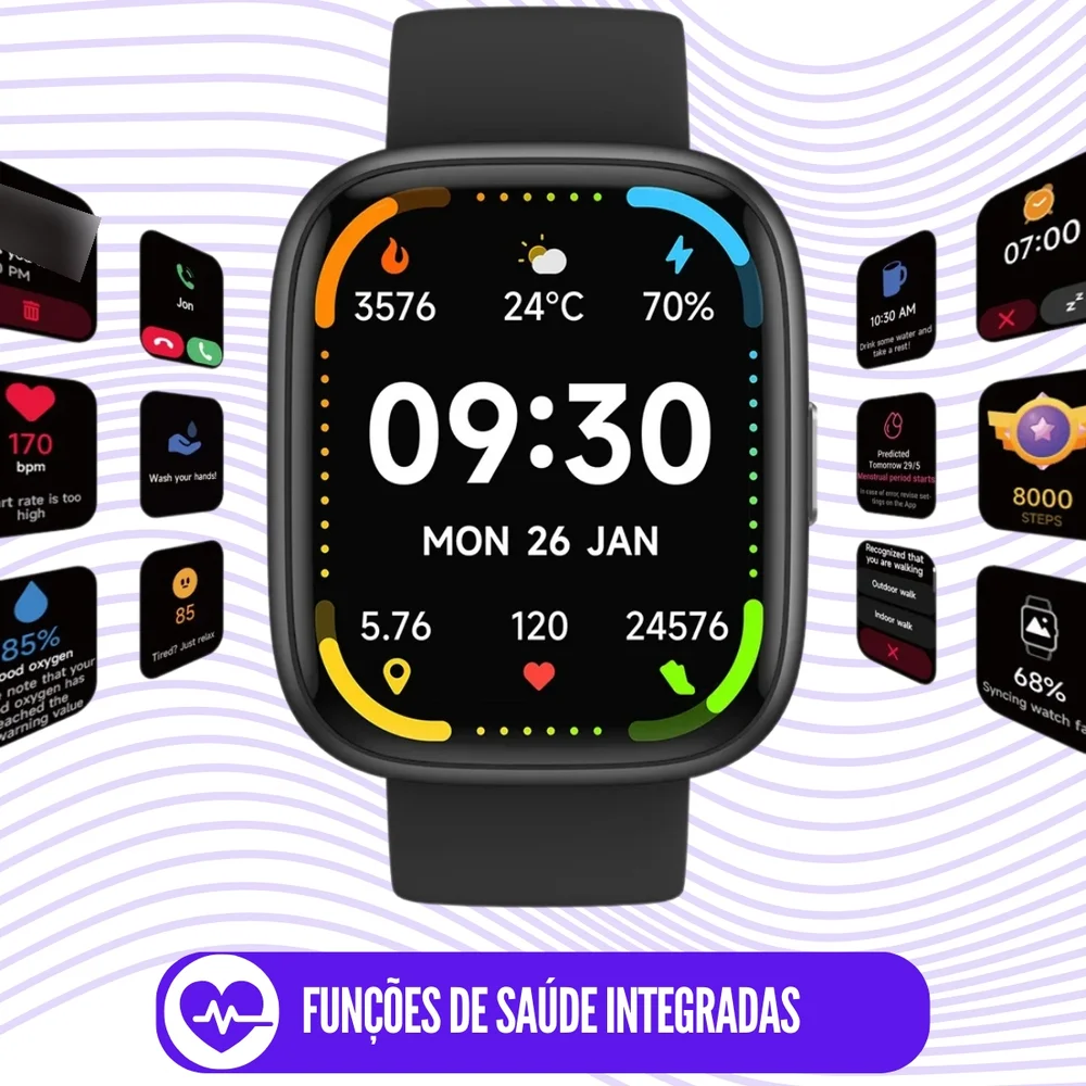 Imagem 2 de 4 do produto Smartwatch Pulse A Prova D' Água Bateria De Longa Duração - Cor Preto
