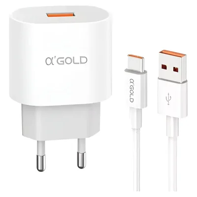 Kit Carregador E Cabo Usb-c Para Iphone Android 30w Turbo Cor Branco