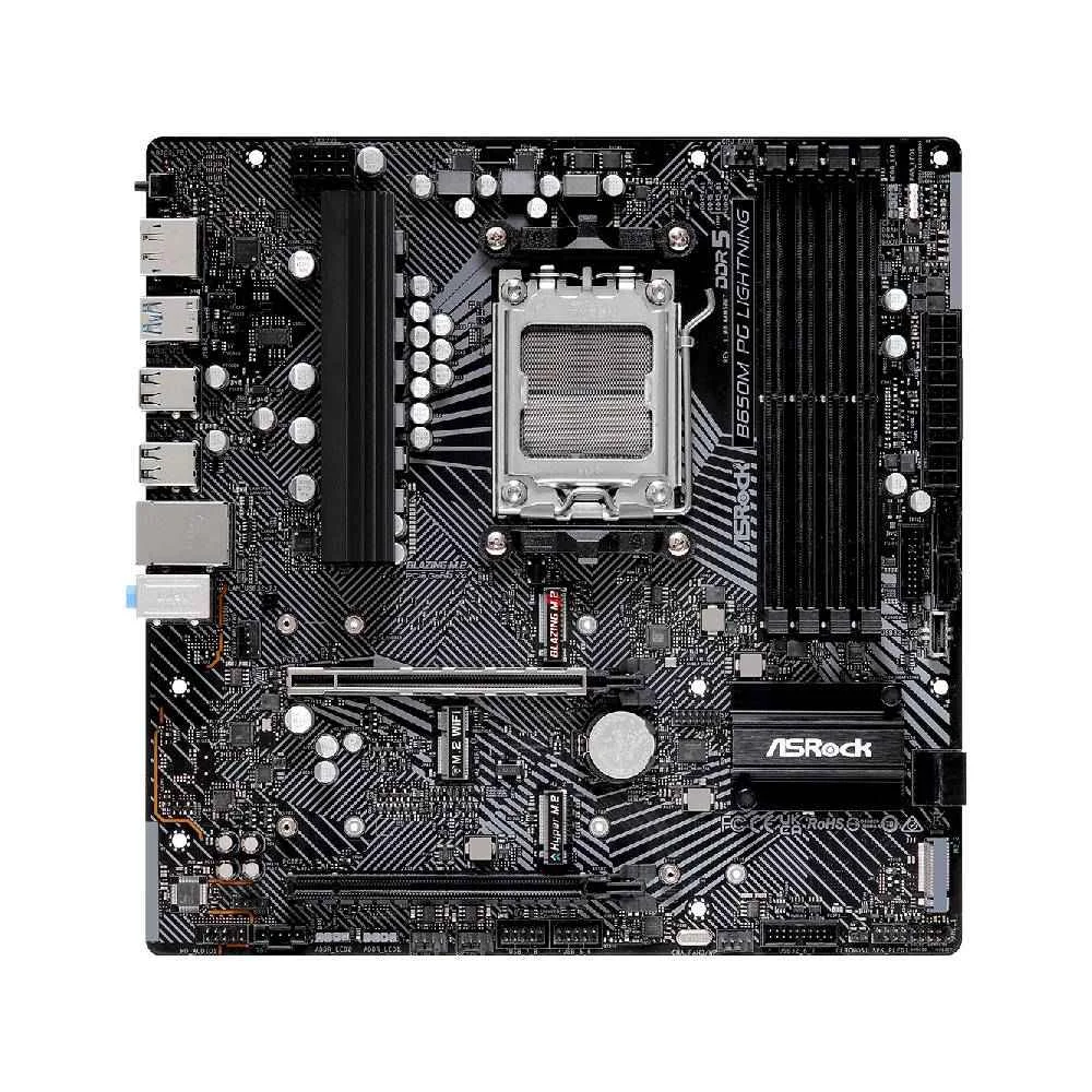 Placa Mãe Asrock B650m Pg Lightning Am5 4xDDR5 Chipset Amd B650 Matx