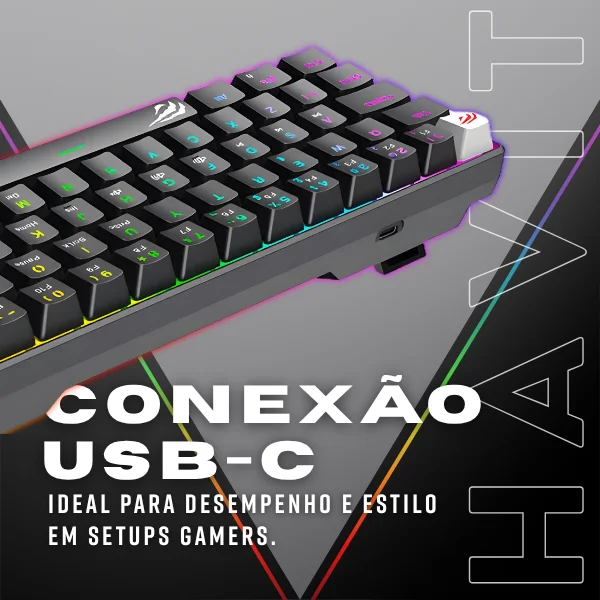 Imagem 3 de 5 do produto Teclado Mecânico Gamer Havit Gt-kb11l Abnt2 Switch Vermelho