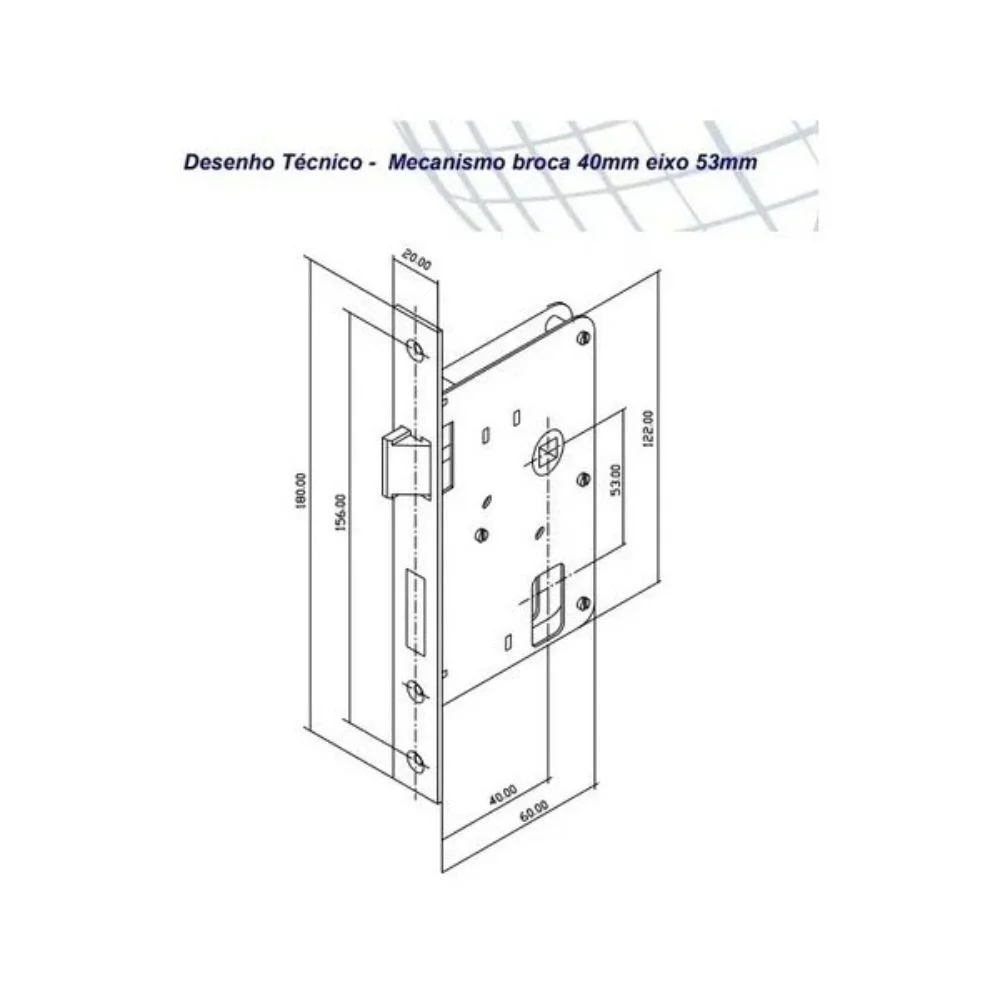Imagem 2 de 4 do produto Fechadura Bora Externa Espelho Antique Brass 40mm Esp43 (40x53 Py53) 03001.0750.15 Soprano