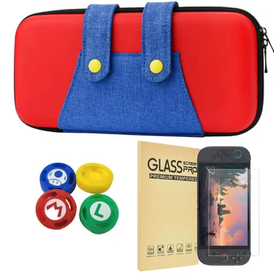 Bolsa Case Nintendo Switch 2 Mario + Película Vidro + 4 Grip