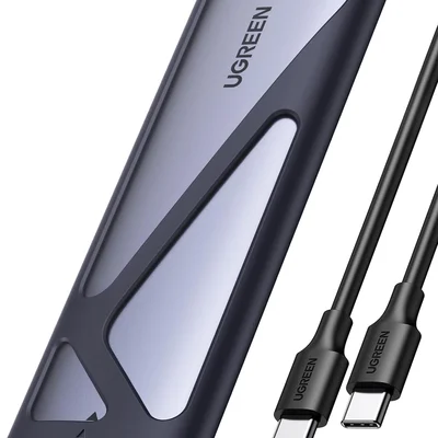 Case Externa Ugreen Para SSDs M.2 Nvme PCie Usb-c 3.2 Gen 2 10 Gbps (cor - Cinza) Capacidades 8 Tb Cabos Incluídos