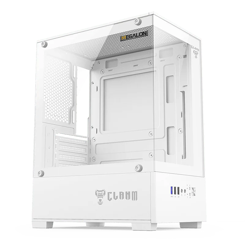 Imagem 5 de 5 do produto Gabinete Gamer Aquário Clanm Megalon, Vidro Temperado - Snow
