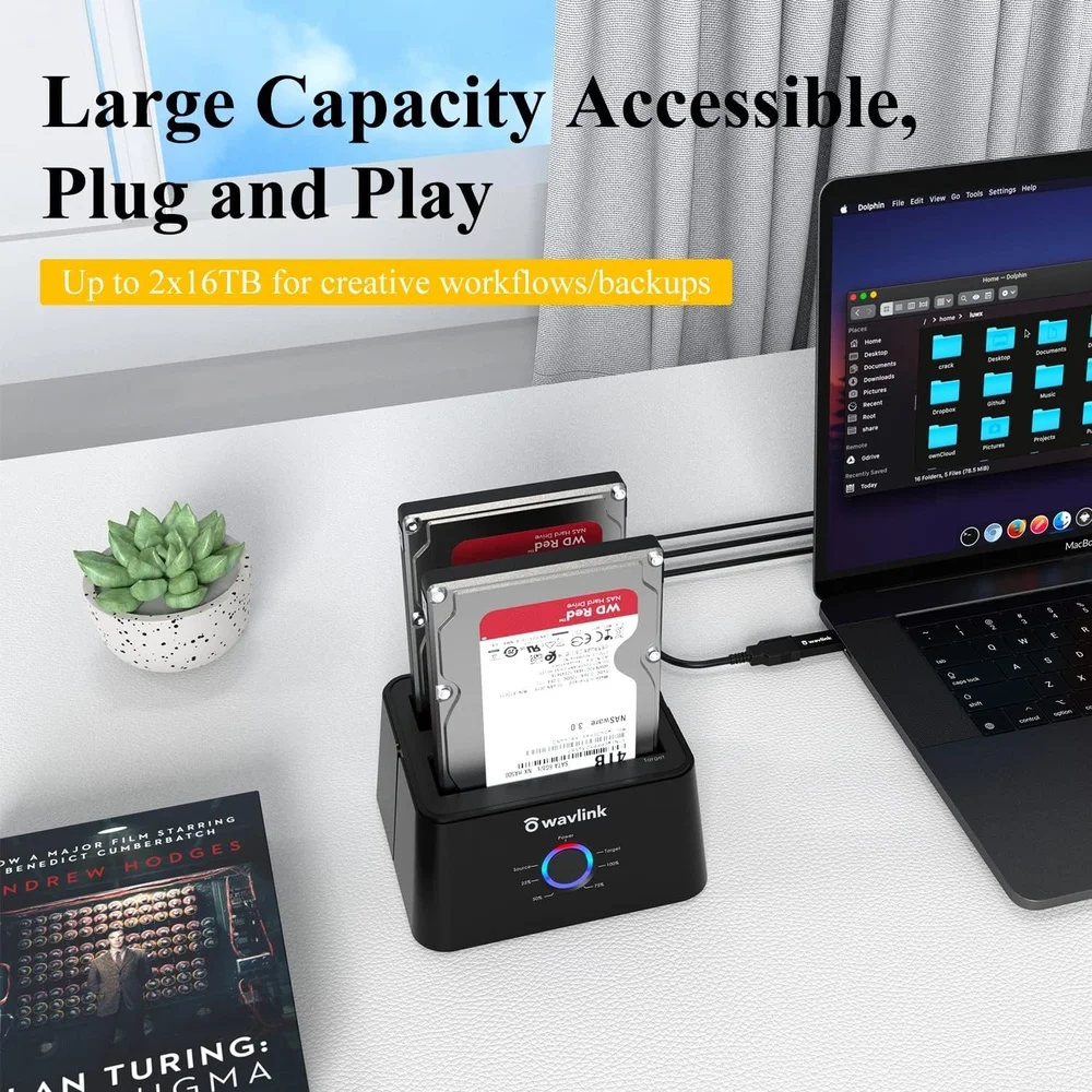 Imagem 4 de 5 do produto Wavlink Dock Station Usb 3.0/c Sata Dual P/ Hd SSD Clonagem