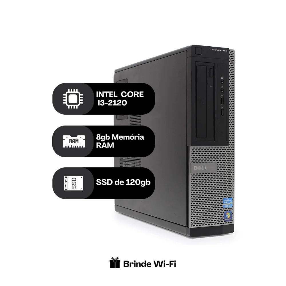 Windowsデスクトップ Dell i3 8GB SSD120GB+500GB office Wi-Fi Produtos com até 15 OFF no PIX KaBuM