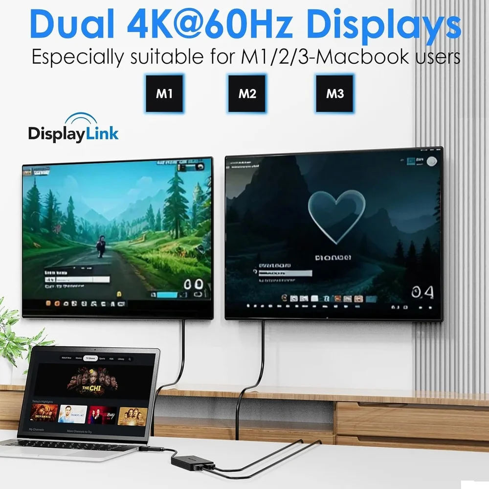 Imagem 2 de 5 do produto Wavlink Adaptador Usb C/a Para Dual HDMI 4k 60hz Monitor