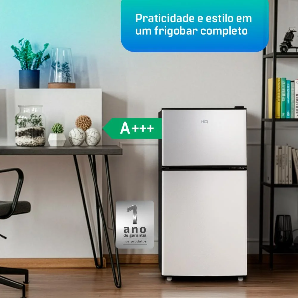 Imagem 2 de 5 do produto Frigobar Duplex Hq 90 Litros Cinza Hq-90rdf