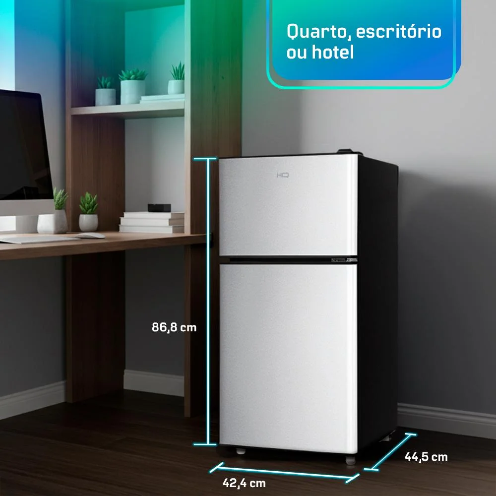 Imagem 4 de 5 do produto Frigobar Duplex Hq 90 Litros Cinza Hq-90rdf