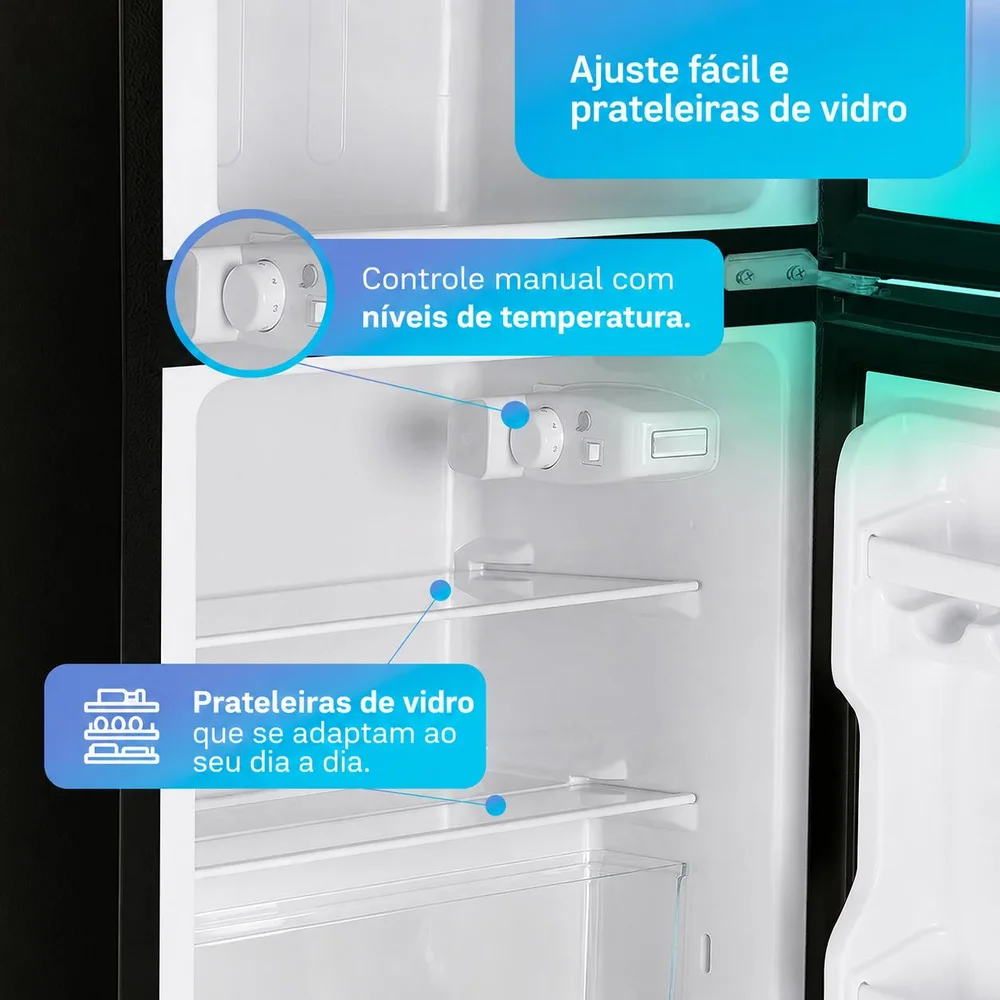 Imagem 5 de 5 do produto Frigobar Duplex Hq 90 Litros Cinza Hq-90rdf