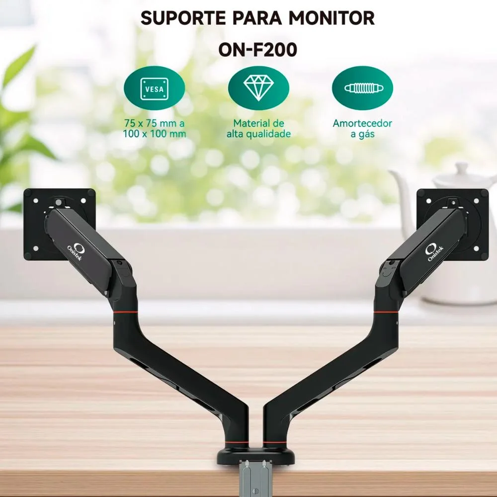Imagem 3 de 5 do produto Suporte Duplo Para Monitor 13 A 32’’ Ajustável Rotação 180°