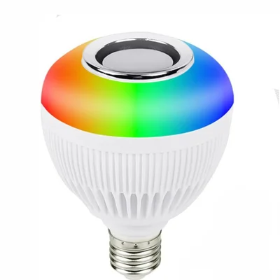 Lampada Musica Bulb LED Colorida RGB E Caixa De Som Via Bluetooth Com Controle Remoto Controla A Intensidade Das Cores Encaixe E27 Bivolt Para Quartos Salas Escritório E Festas