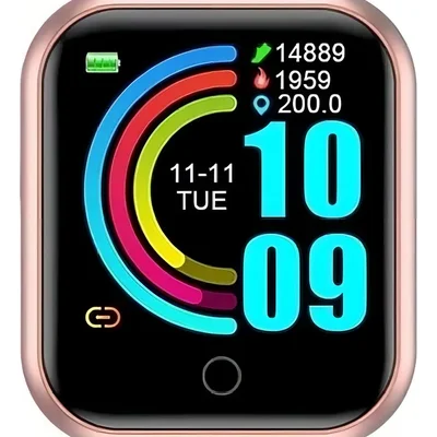 Relógio Inteligente Smart Digital Rosa Compativel Com Ios E Android